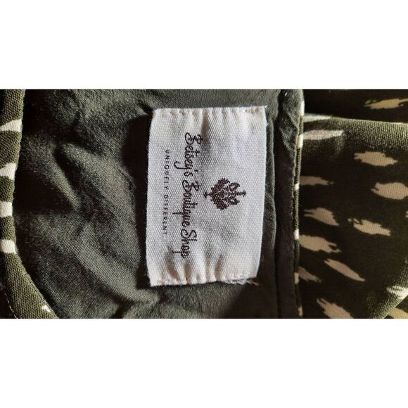 BETSEY'S BOUTIQUE SHOP Women's Maxi Dress Pattern Tiered Ruffle Green Size Small - Picture 5 of 7